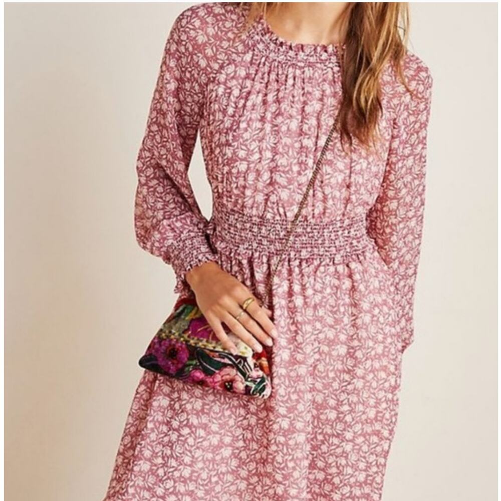 NWT Gal Meets Glam Wimberly Floral Long Sleeve Fit Flare Dress Women's Size 4